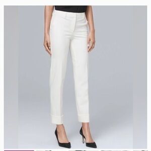 WHBM white cuffed ankle pants,